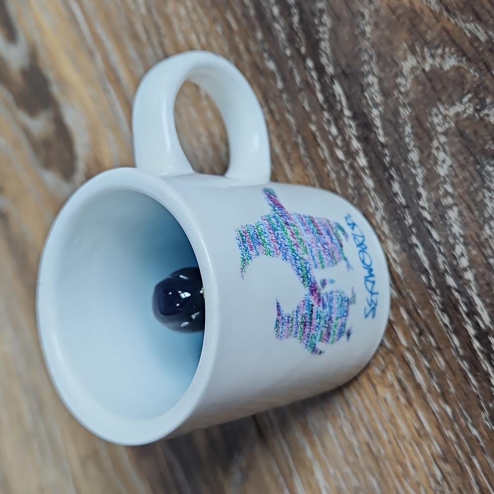 NWT Sea World Penguin Mug Blue Green Purple Yellow White